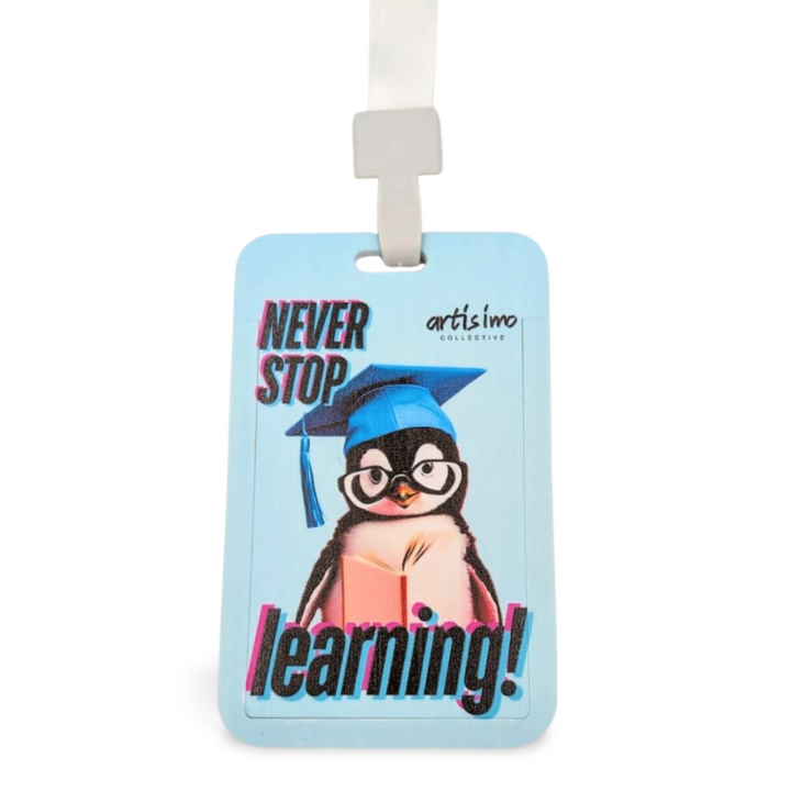 Keep Learning Penguin Lanyard Card Holder